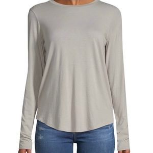 VINCE - White Silk Back, Modal front, Long Sleeve